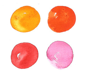 Hand drawn watercolor illustration background round spot 