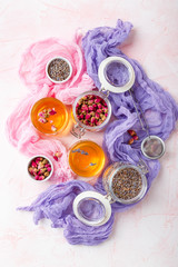Obraz na płótnie Canvas Mix of healthy herbal tea