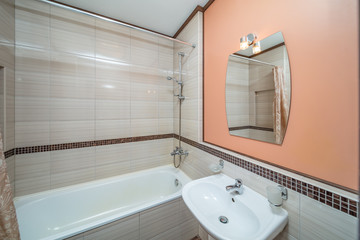 Small beige bathroom