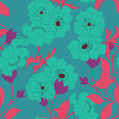 Abstract elegance pattern with floral background.