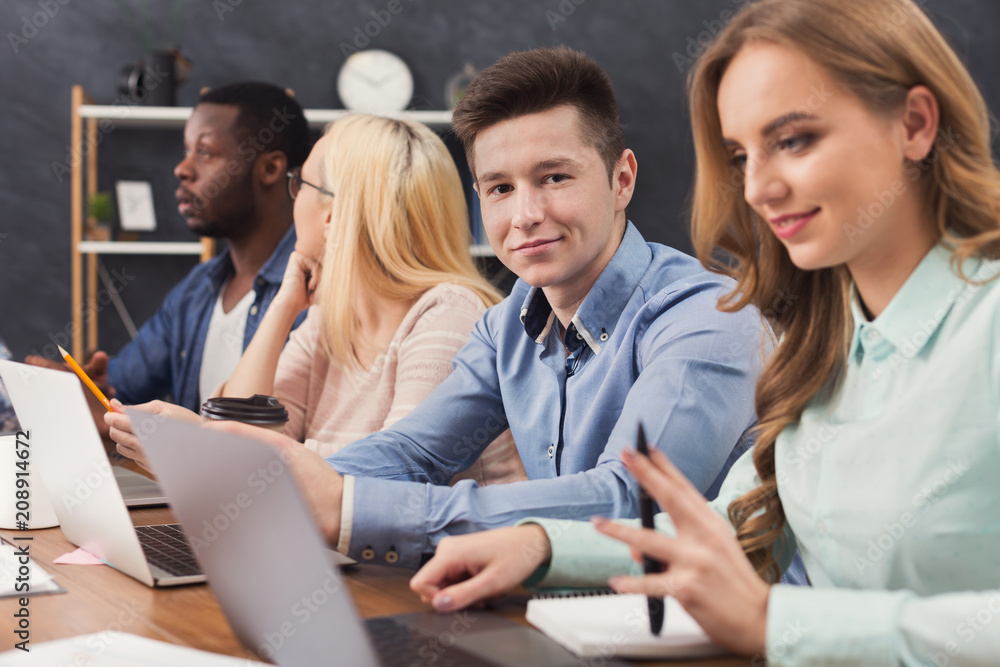 Aufkleber Programmers working in software developing company