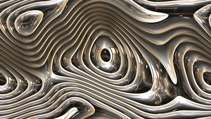 abstract curves - metal parametric curved shapes 4k seamless background - obrazy, fototapety, plakaty