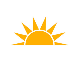 Orange sunset sun icon