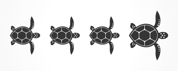 Naklejka premium Rodzina żółwi. Ilustracji wektorowych