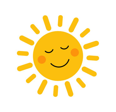 Cute sun with smile