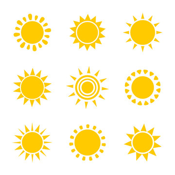 Sun icons illustration