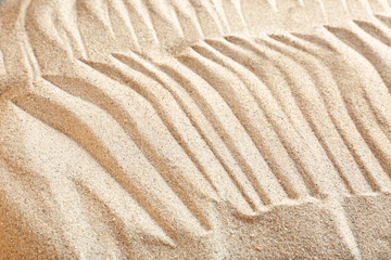 Sand with pattern, closeup