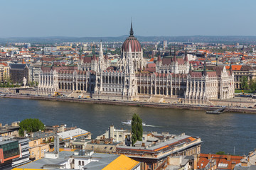 Fototapeta na wymiar budapest houses of Parliament hungary from above in the summer