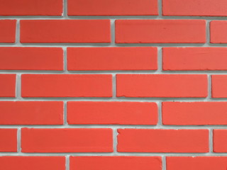 Background of a wall with red bricks
