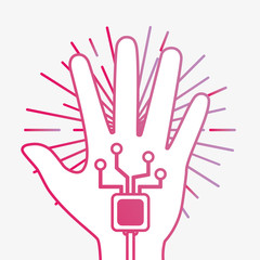 Wired glove icon over white background, colorful line design. vector illustration