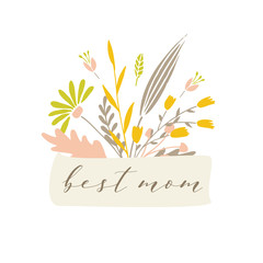 Obraz premium Vector floral badge.