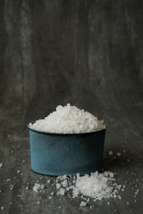 salt food ingrient for cooking on table stone background
