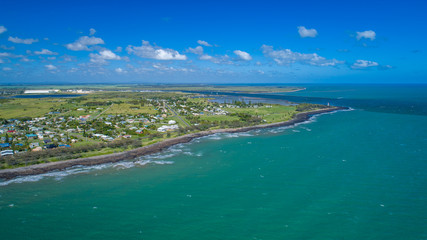 Burnett Heads, Queensland / Australia - December 2017 - Aerial Photo of the towns coastline