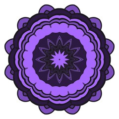 Mandala symbol isolated on white background. Indian ornament. Vector illustration.