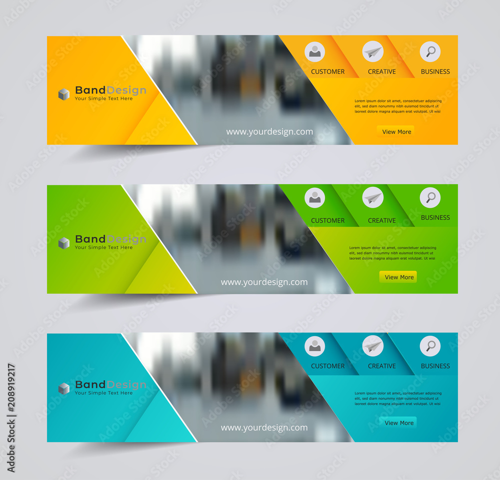 Wall mural abstract header banner design vector background for cover page website and advertising.