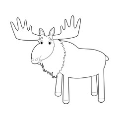 Easy Coloring Animals for Kids: Moose