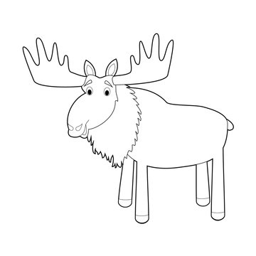 Easy Coloring Animals for Kids: Moose