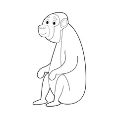 Easy Coloring Animals for Kids: Chimpanzee