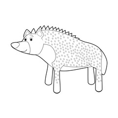 Easy Coloring Animals for Kids: Hyena