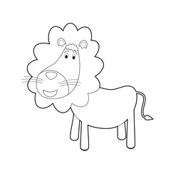 Easy Coloring Animals for Kids: Lion