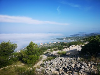 die Insel Murter in Dalmatien am Morgen mit Slanica Beach und Podvrske, Murter Stadt und Betina