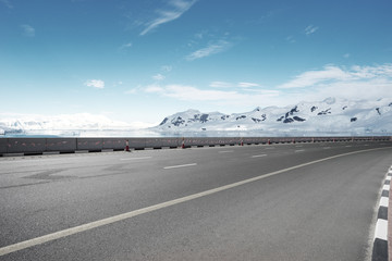 empty asphalt road with landscape