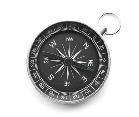 Modern compass on white background