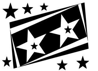 Abstract background with five-pointed stars with the illusion of movement