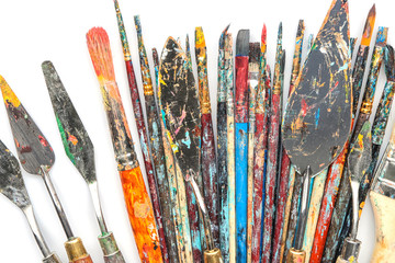 Obraz premium Painter's tools on white background