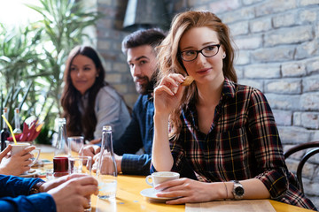 Picture of young business colleagues on break