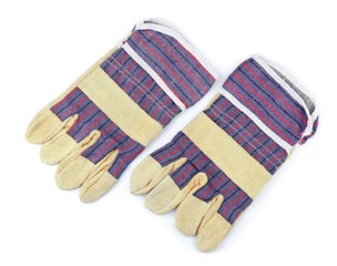 Gloves for gardening on white background