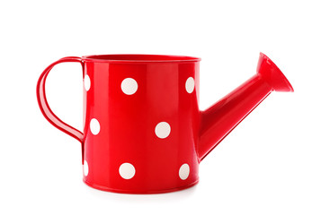 Watering can for gardening on white background