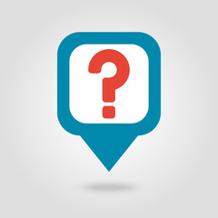 Question mark pin map icon. Map pointer, markers.
