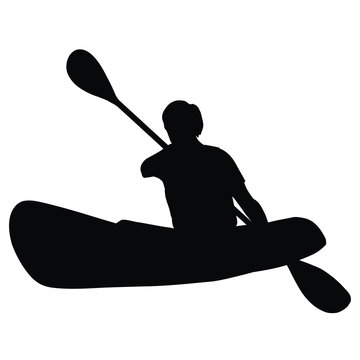 recommend clip art: Kayaking isolated silhouette