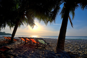 Beach chair and the sea