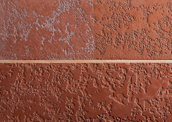 Comparing two types of brown plaster textured background. Abstact brown stucco. Texture of plaster on the wall.