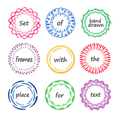 Set of circle logo with the place for text.