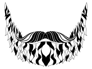 Hipster beard silhouette