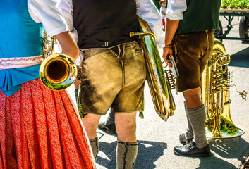 part of a typical bavarian brass instrument