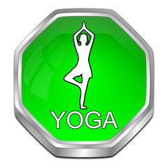 Yoga button - 3D illustration