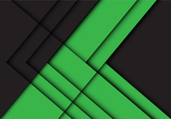 Abstract green black line arrow shadow direction design modern futuristic background vector illustration.