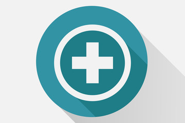 Obraz premium Icono azul de más.