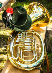 part of a typical bavarian brass instrument