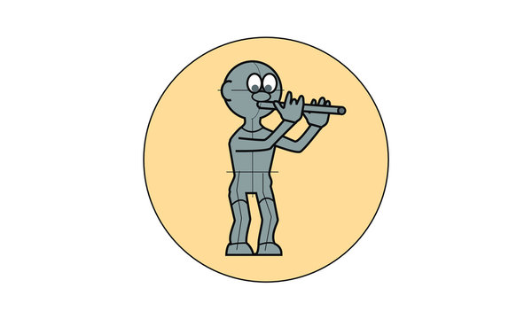 person animaton play a pipe