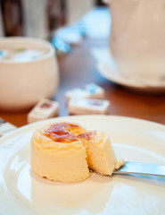 Japanese Hakodate cheese cake fluffy, lite and soft.