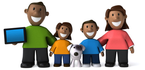 Happy family - 3D Illustration