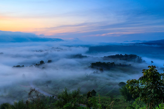 Ta-Kian-Ngo, Landscape sea of mist on the mountain in Phetchabun province  Thailand.