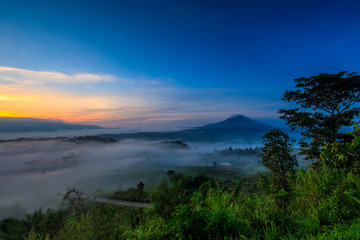 Ta-Kian-Ngo, Landscape sea of mist on the mountain in Phetchabun province  Thailand.