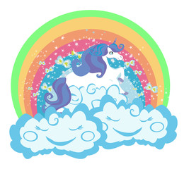 Card with a cute unicorn © diavolessa