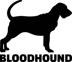 Bloodhound silhouette real word - obrazy, fototapety, plakaty